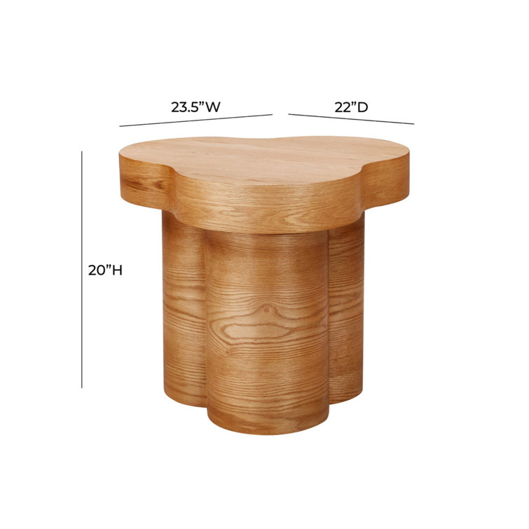 Natural Oak Abstract Shaped Accent Table