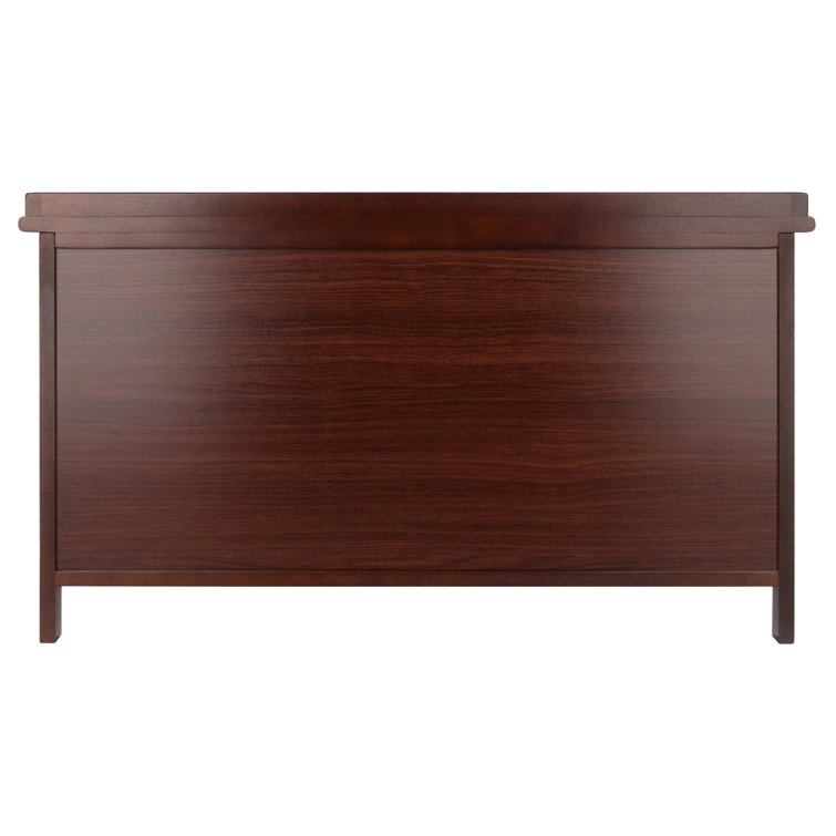 Adriana Walnut Storage Bench with Woven Baskets