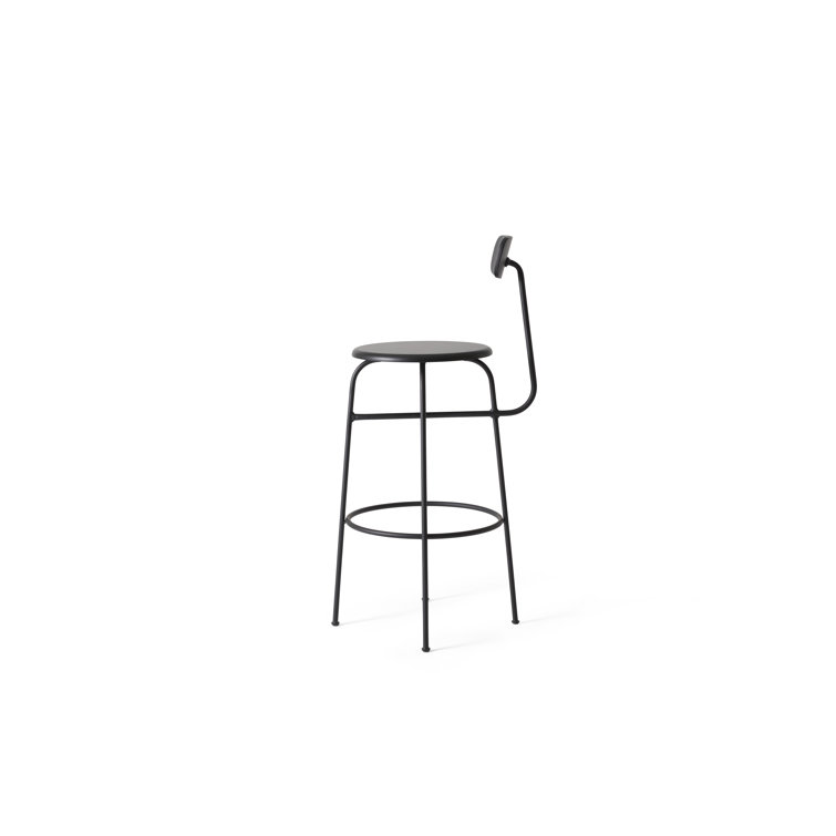 Afteroom Minimalist Black MDF & Powder-Coated Steel Counter Stool