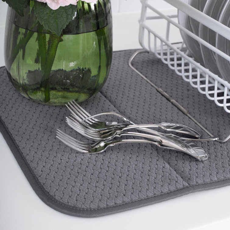 Black and Gray Silicone Cookware Protectors and Drying Mat Set