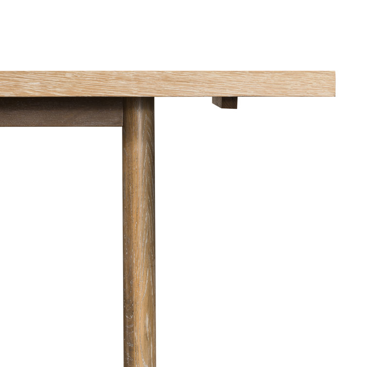 Rustic Oak Rectangular Dining Table in Light Brown Finish