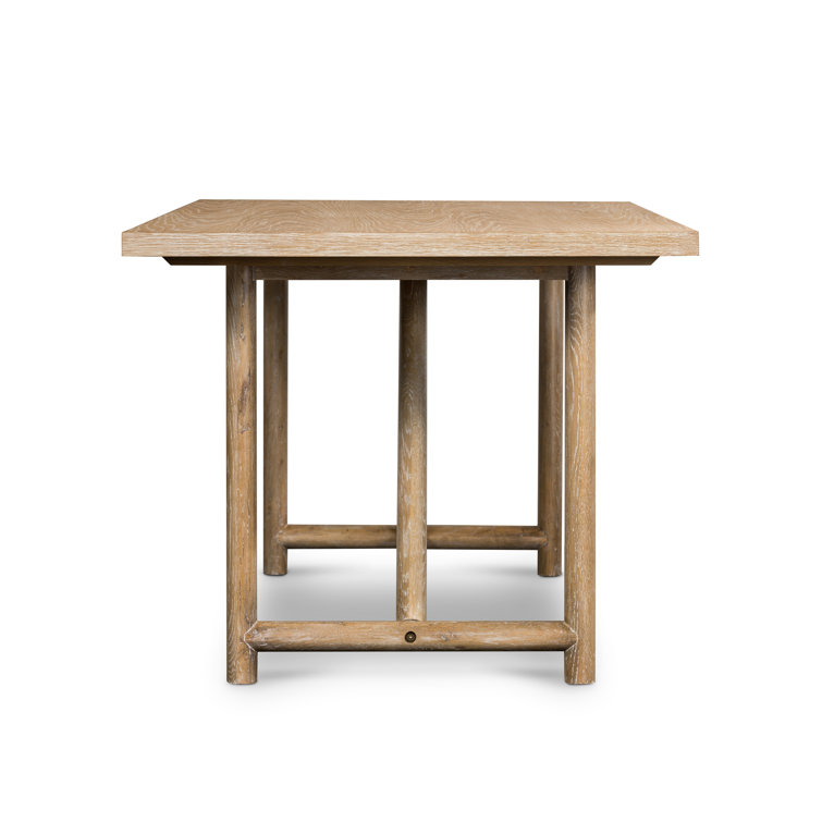Rustic Oak Rectangular Dining Table in Light Brown Finish