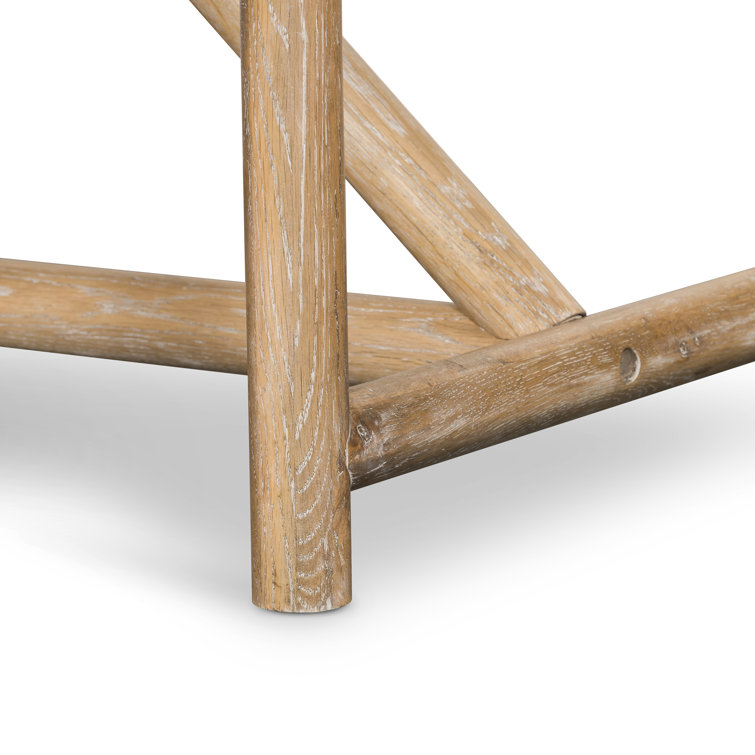 Rustic Oak Rectangular Dining Table in Light Brown Finish