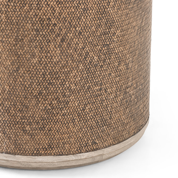 Contemporary Modern Round Wood End Table in Rich Brown