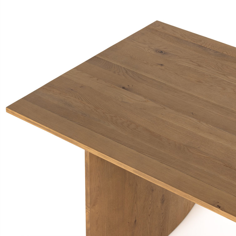 Contemporary Warm Grey-Brown Oak Veneer Rectangular Dining Table