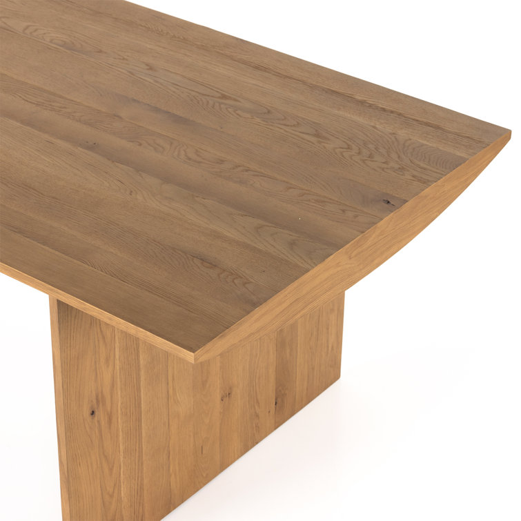 Contemporary Warm Grey-Brown Oak Veneer Rectangular Dining Table