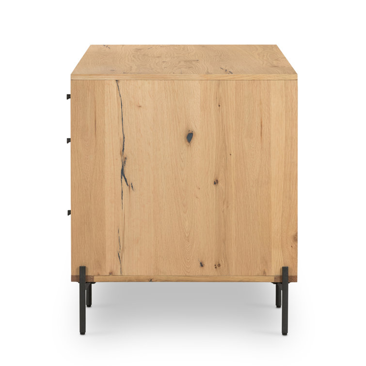 Sumner Contemporary Light Oak Resin Executive Desk with Drawers