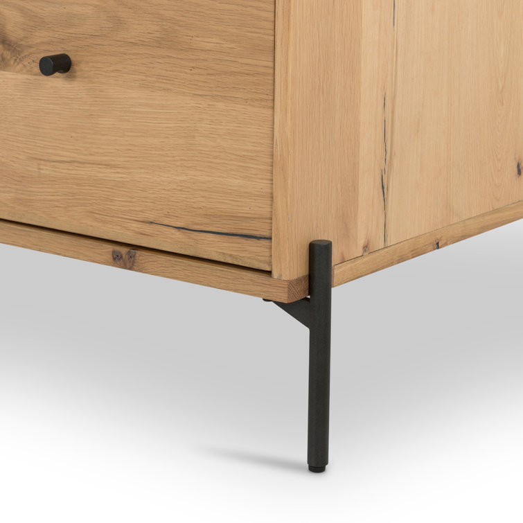 Sumner Contemporary Light Oak Resin Executive Desk with Drawers