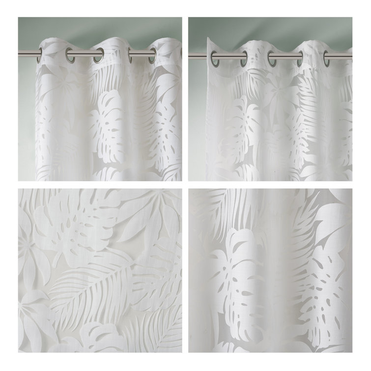 Maui White Sheer Grommet Top Window Drapes