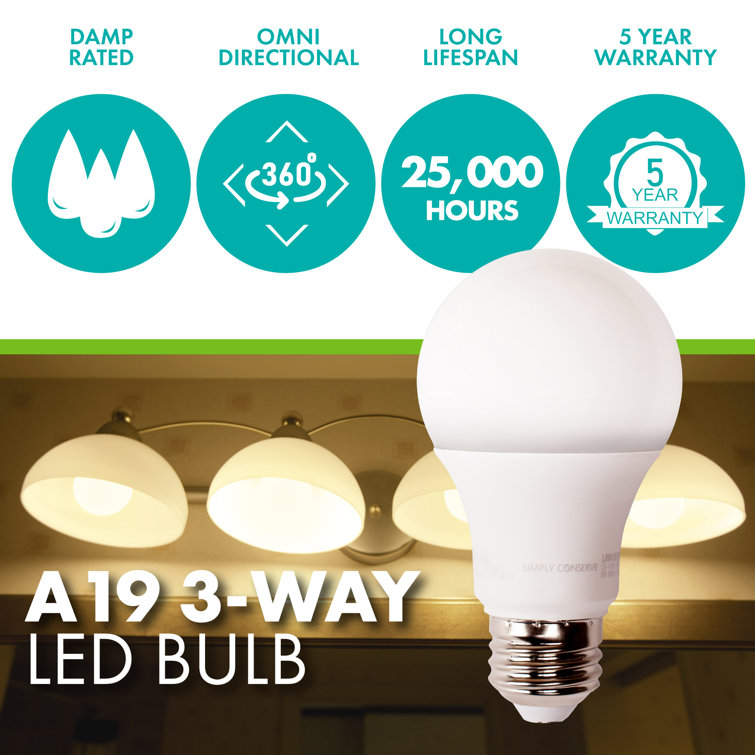 Opaque White 3-Way LED Energy Star Light Bulb
