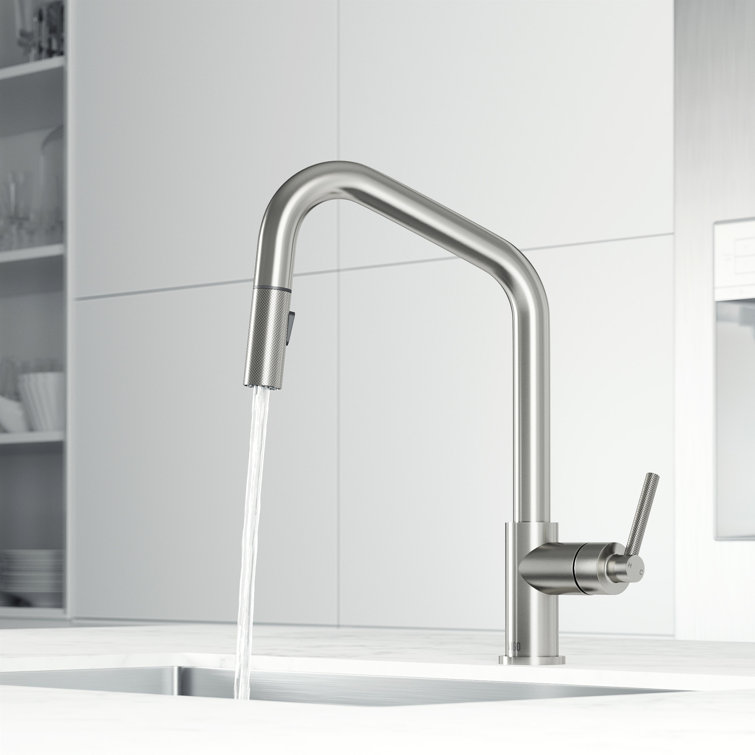 Stainless Steel High Arc Pull-Down Kitchen Faucet with Spray