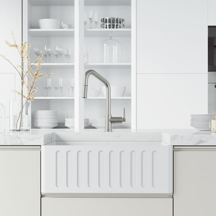 Stainless Steel High Arc Pull-Down Kitchen Faucet with Spray