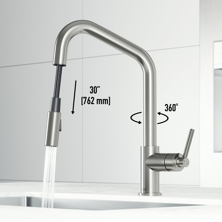 Stainless Steel High Arc Pull-Down Kitchen Faucet with Spray