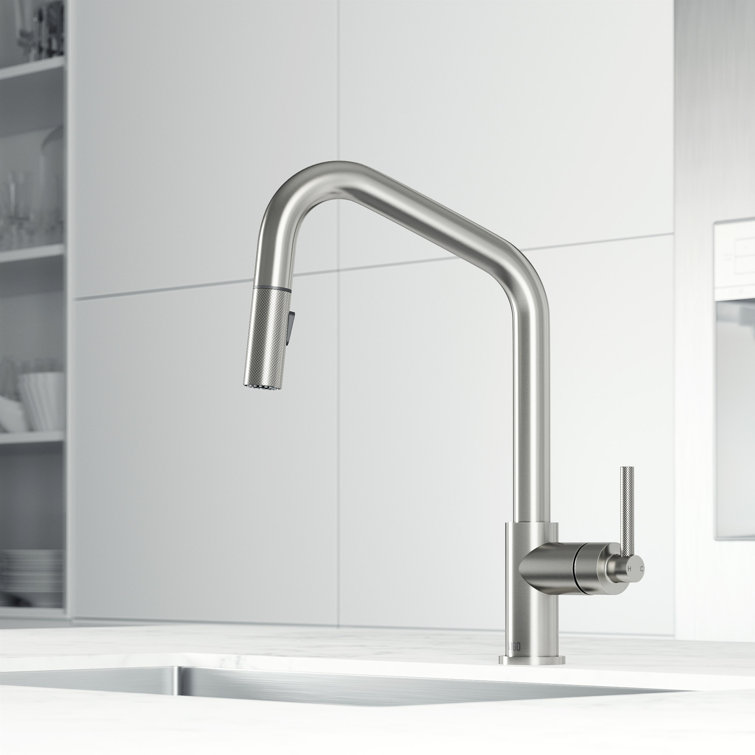 Stainless Steel High Arc Pull-Down Kitchen Faucet with Spray