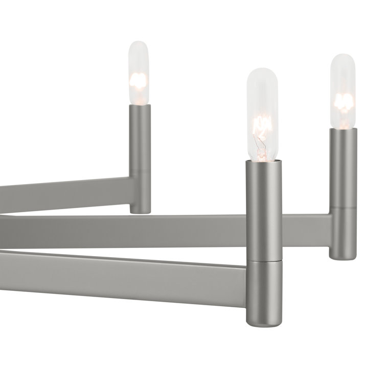Satin Nickel 48" 10-Light Candle Chandelier