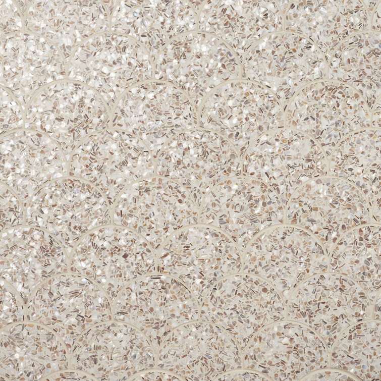 Cream Pearl Polished Mosaic Wave Tile for Walls and Floors