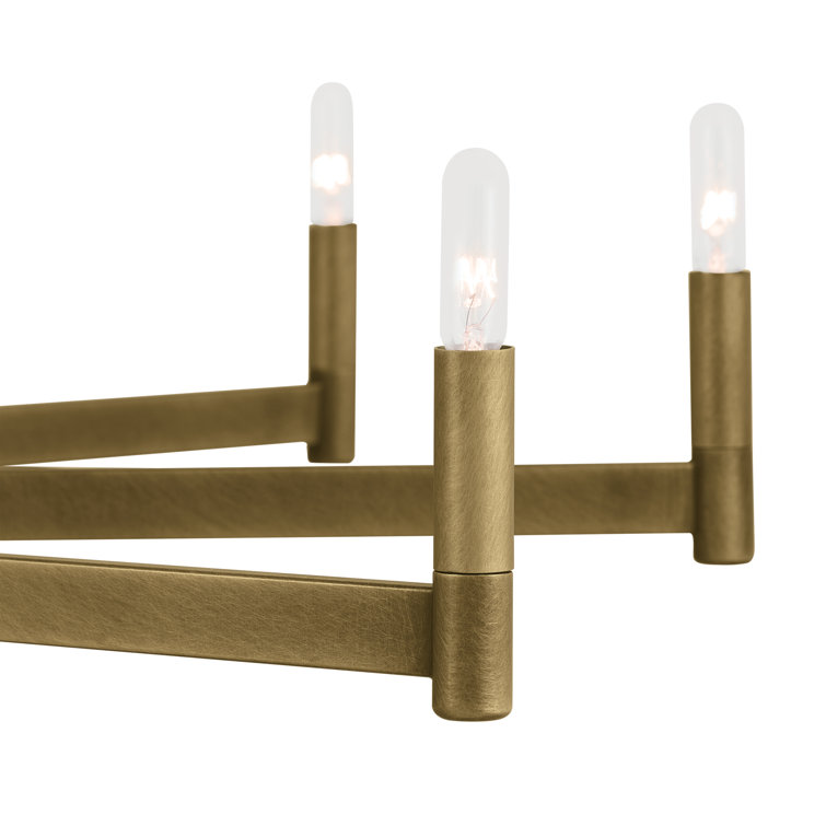 Erzo 48" Natural Brass 10-Light Candle Style Chandelier