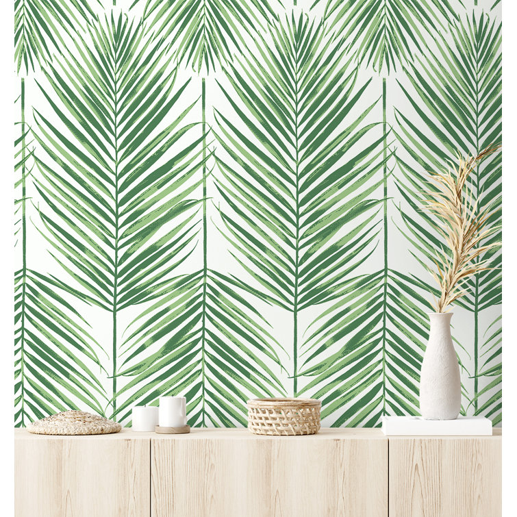 Greenery Vinyl Self-Adhesive Peel and Stick Wallpaper Roll