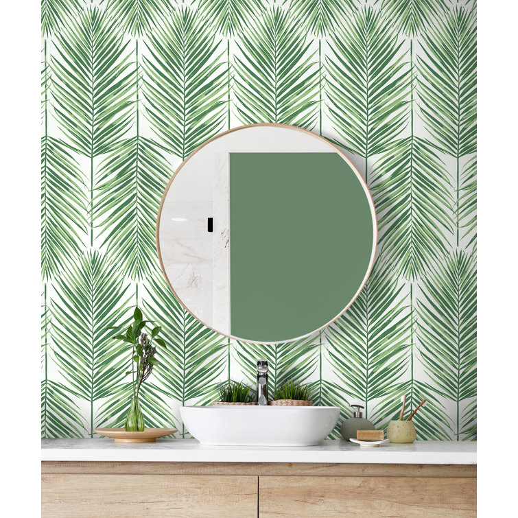 Greenery Vinyl Self-Adhesive Peel and Stick Wallpaper Roll