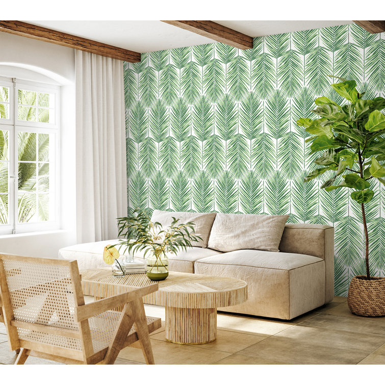Greenery Vinyl Self-Adhesive Peel and Stick Wallpaper Roll