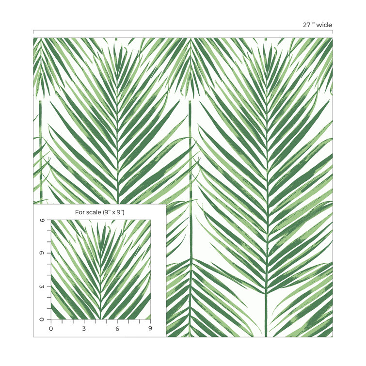Greenery Vinyl Self-Adhesive Peel and Stick Wallpaper Roll