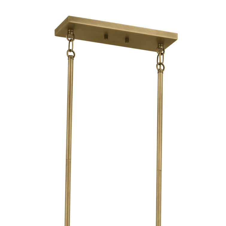 Erzo Natural Brass 10-Light Linear Candle Chandelier