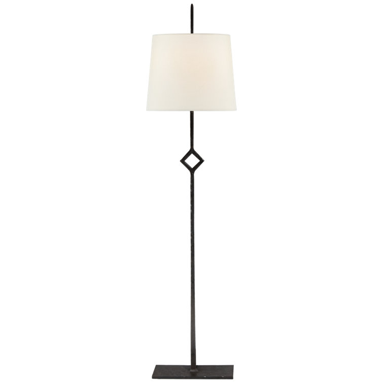 Edison Aged Iron Tall Buffet Table Lamp with Paper Shade