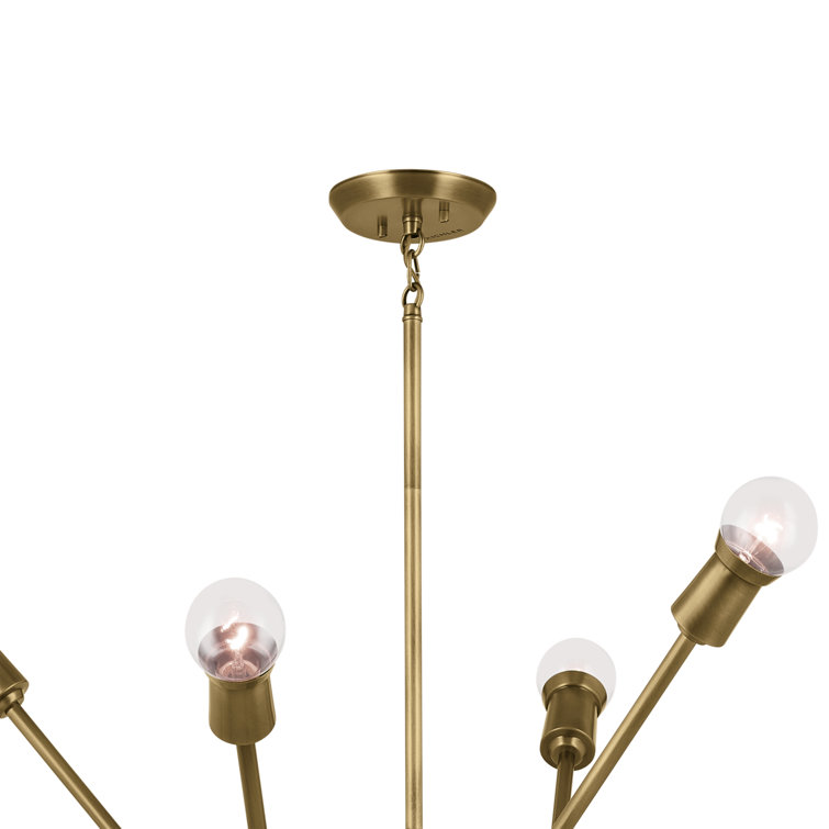 Natural Brass 16-Light Sputnik Chandelier with Adjustable Arms