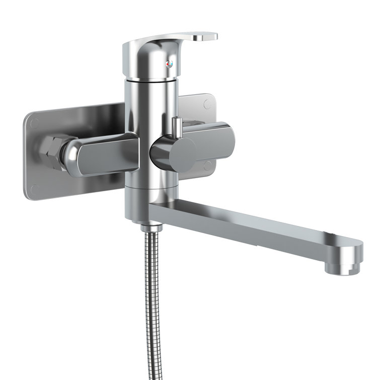 Niagara Chrome Wall Mounted Tub Filler with Handshower