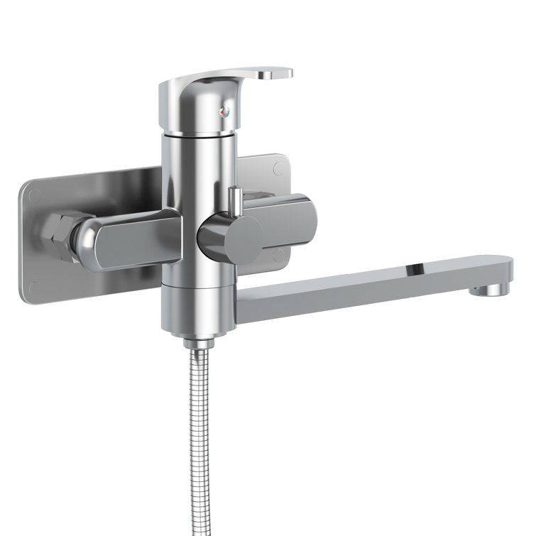 Niagara Chrome Wall Mounted Tub Filler with Handshower