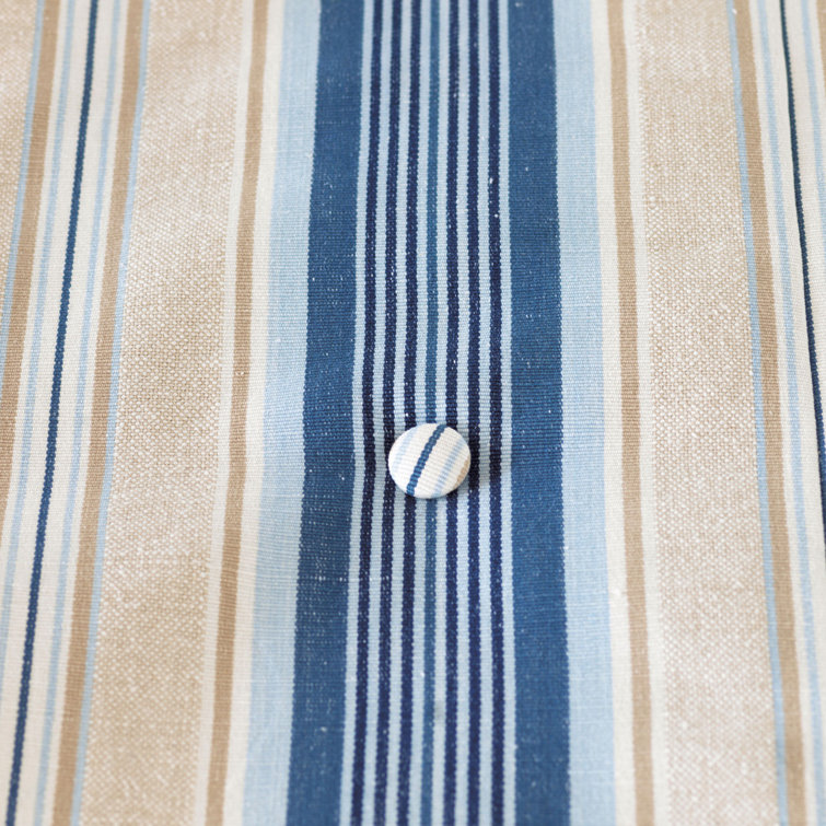 California King Blue and Beige Cotton Striped Duvet Cover Set