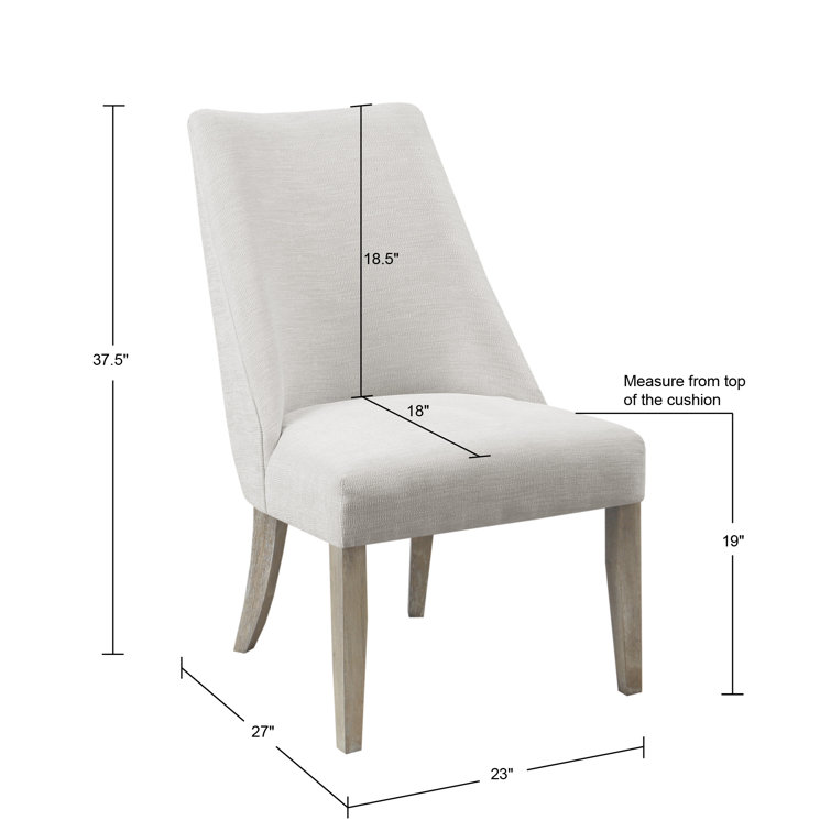 Ivory Upholstered High Back Parsons Dining Chairs Set of 2