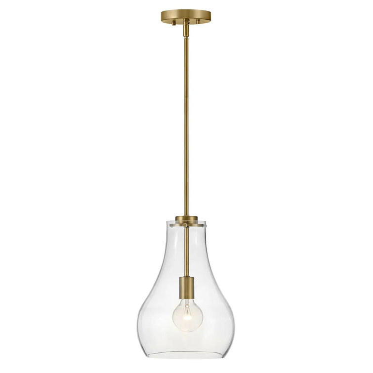 Lark Frankie Teardrop Clear Glass & Lacquered Brass Pendant Light