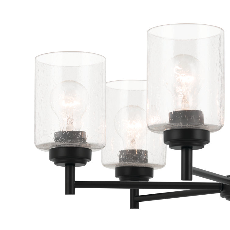 Winslow Black 6-Light Chandelier with Clear Seeded Glass