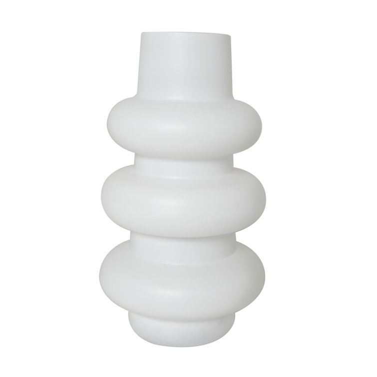 White Glass Novelty Table Vase Set of 2