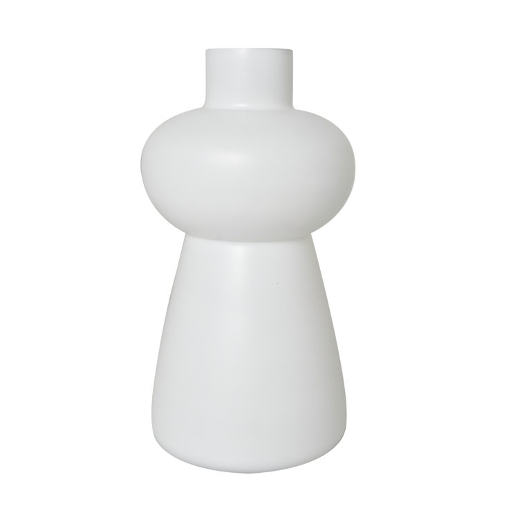 White Novelty Glass Table Vase Set of Two