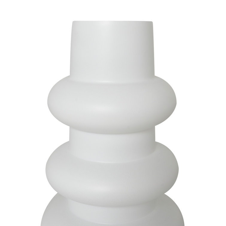 White Glass Novelty Table Vase Set of 2