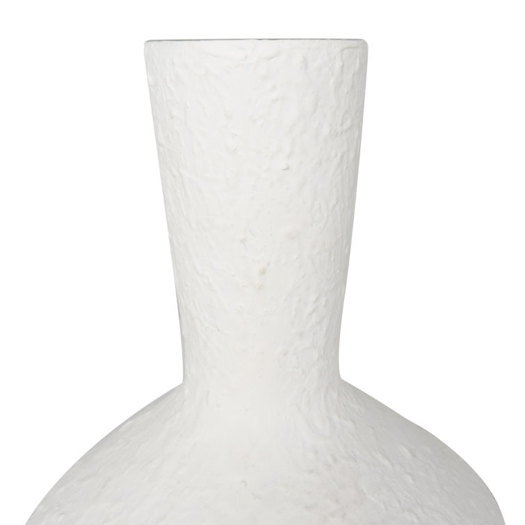 White Textured Glass Coastal Table Vase Set
