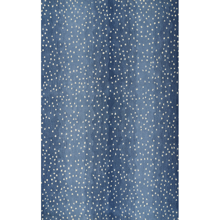 Denim Blue Hand-Tufted Wool Runner Rug