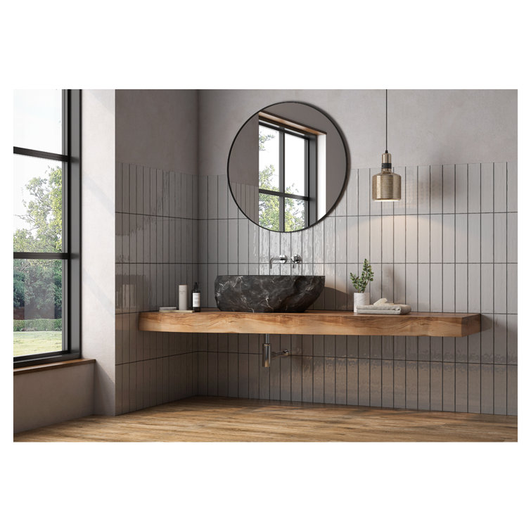 Neu Gray Glossy Ceramic Subway Wall Tile 3" x 12"