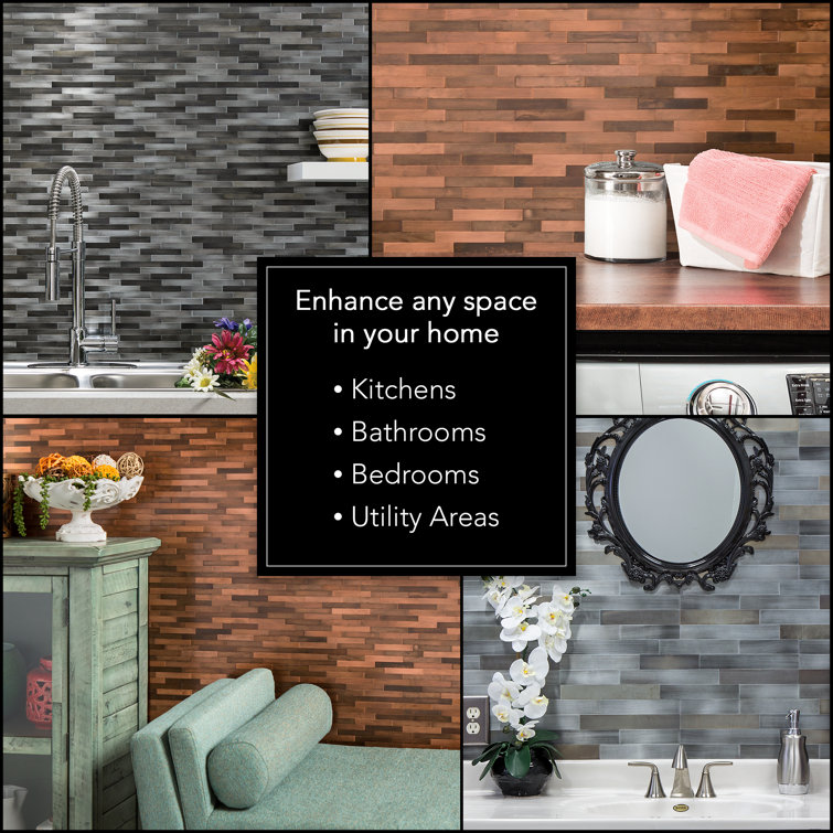Aged Copper 13.5'' x 5.75'' Peel and Stick Metal Backsplash Tile