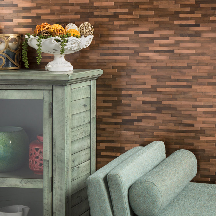 Aged Copper 13.5'' x 5.75'' Peel and Stick Metal Backsplash Tile