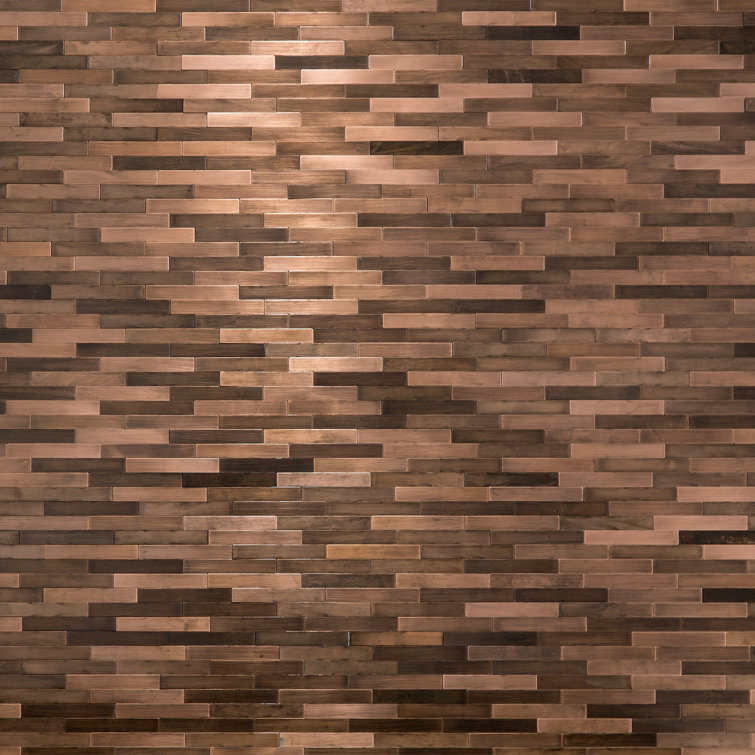 Aged Copper 13.5'' x 5.75'' Peel and Stick Metal Backsplash Tile