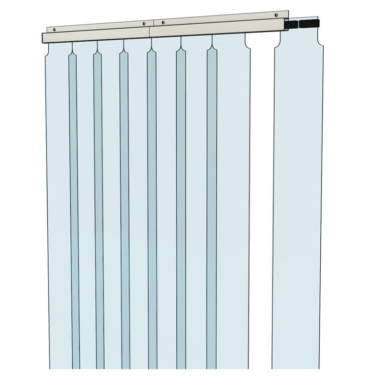 Clear Vinyl 84" x 42" Thermal Insulated Strip Curtain