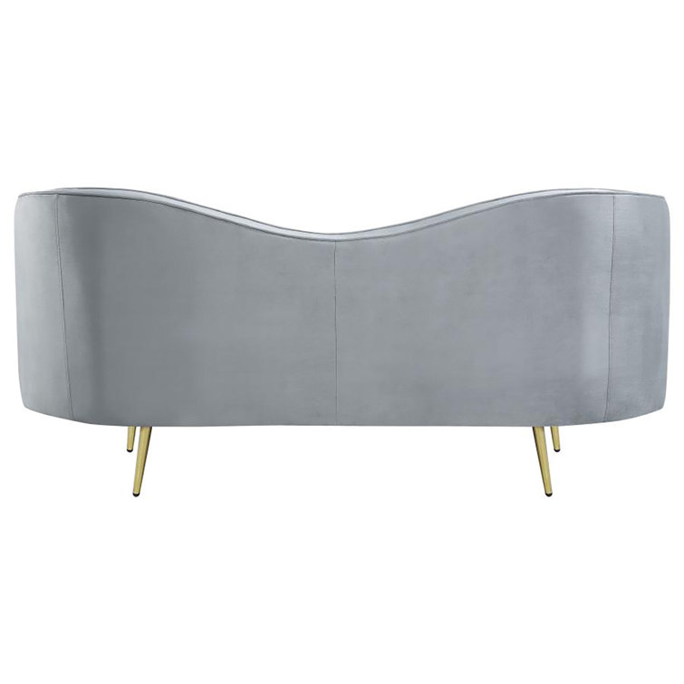 Sophia Gray Velvet and Gold 2-Piece Living Room Set