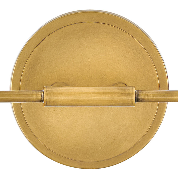 Lark Kline Heritage Brass 2-Light Dimmable Vanity with Etched Opal Shades