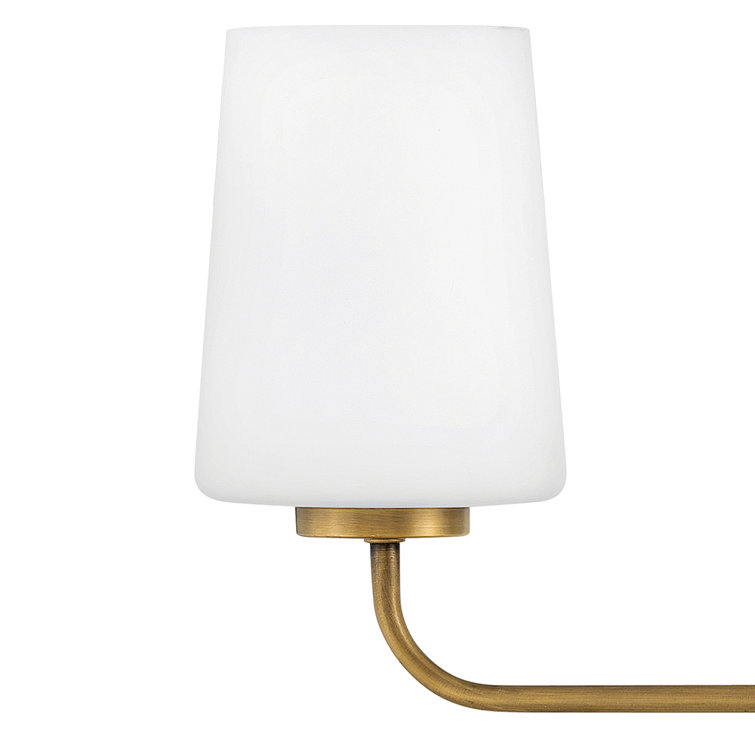Lark Kline Heritage Brass 2-Light Dimmable Vanity with Etched Opal Shades