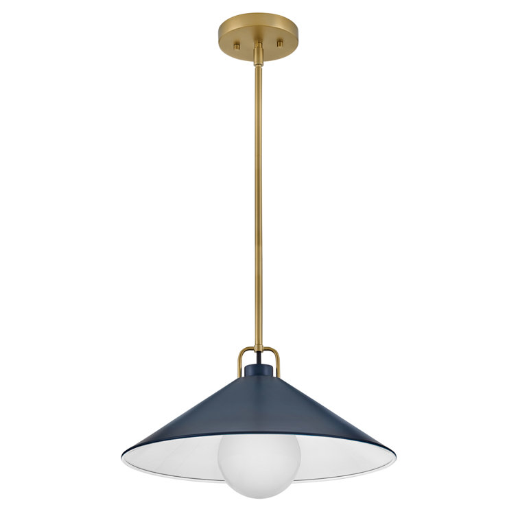 Matte Navy Steel Single Light Cone Pendant