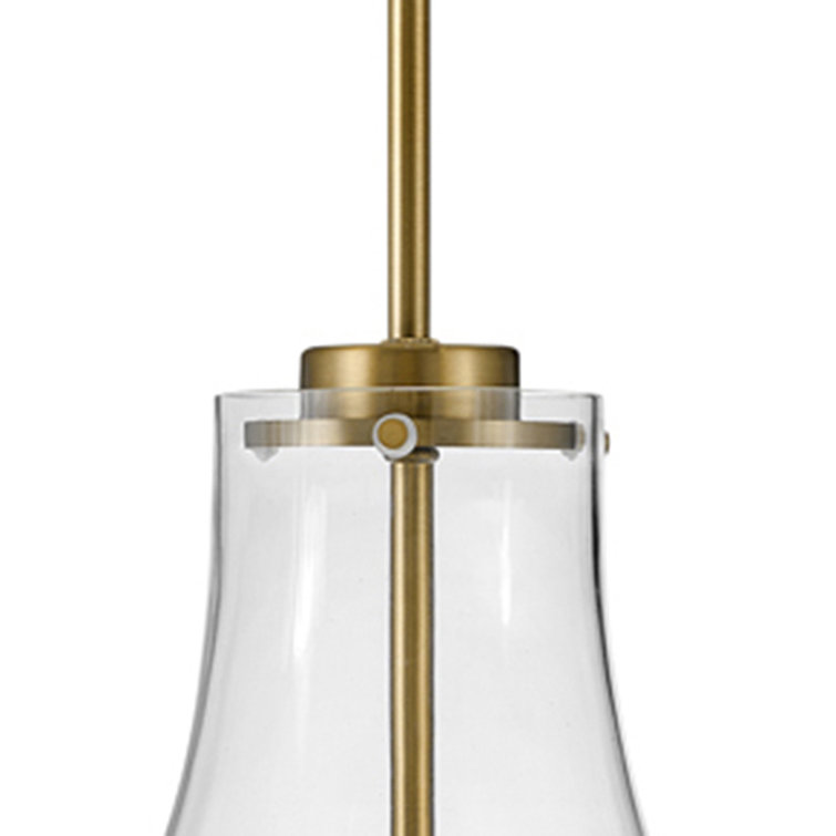 Lark Frankie Teardrop Clear Glass & Lacquered Brass Pendant Light
