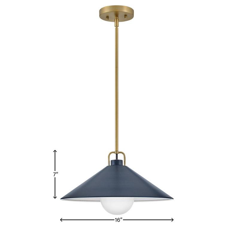 Matte Navy Steel Single Light Cone Pendant